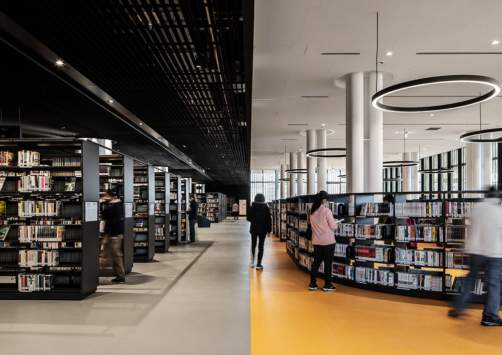 modern library lights